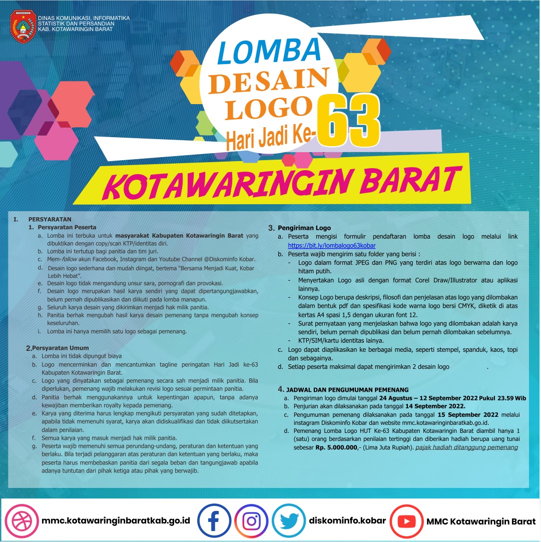 Diskominfo Kobar Gelar Lomba Desain Logo Peringatan HUT Kobar Ke 63